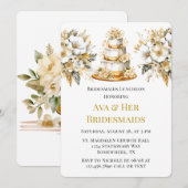 白とゴールドの教会 ブライズメイドのランチ会 招待状 (正面/裏面)