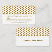 白とゴールドの水玉模様 , おむつくじチケット エンクロージャーカード (正面/裏面)