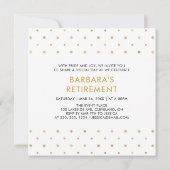 白とゴールド | 現代のサプライズ退職パーティー 招待状 (裏面)