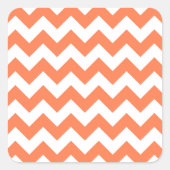 白とサンゴのジグザグ模様 スクエアシール (正面)