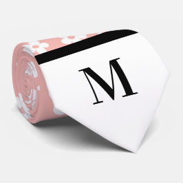 白とサーモンのデイジーモノグラムネクタイ ネクタイ