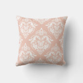 白とサーモンピンクダマズ クッション (裏面)