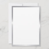 白とシルバーの誕生日テンプレート 招待状 (裏面)