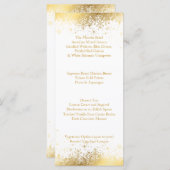 白とスタイリッシュ金ゴールドの雪片 – メニュー (正面/裏面)