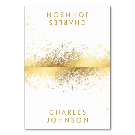 白とスタイリッシュ金ゴールドの雪片 |座席表 テーブルナンバー (正面)