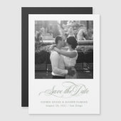 白とセージ | エレガイタリアンンス保存日 マグネット招待状 (正面/裏面)