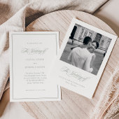 白とセージ | エレガンスイタリアンフォト結婚ズ 招待状
