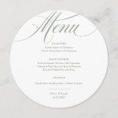 白とセージ | クラシックイタリアンエレガンス結婚ズ メニュー (正面)