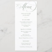 白とセージ | クラシックイタリアンエレガンス結婚ズ メニュー (正面)
