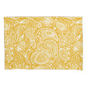 白とセージ – グリーンのペイズリーパターン 枕カバー (正面左)