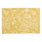 白とセージ – グリーンのペイズリーパターン 枕カバー (正面右)