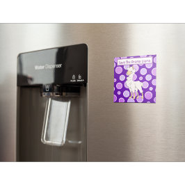 白とタンのカーリーヘアラマの水玉模様 マグネット