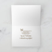 白とタンのダックスシュント巡礼者ハットサンクスギビング カード (内部)