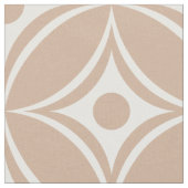 白とタンのレトロ幾何学的シームレスパターン ファブリック (クローズアップ)