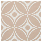 白とタンのレトロ幾何学的シームレスパターン ファブリック (見本)