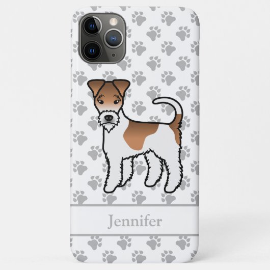 白とタンのワイヤーフォックステリア かわいい犬と名前 Case-Mate iPhoneケース (裏面)