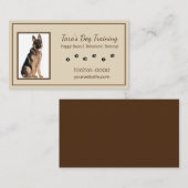 白とタンの手が犬の訓練ペット犬を印刷 名刺 (正面/裏面)