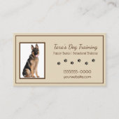 白とタンの手が犬の訓練ペット犬を印刷 名刺 (正面)