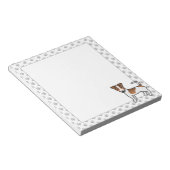 白とタンの滑らかなコートジャックラッセルテリア犬 ノートパッド (アングル)