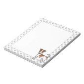 白とタンの滑らかなコートジャックラッセルテリア犬 ノートパッド (回転)