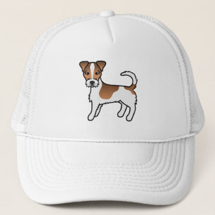 白とタン色のラフコートのジャック・ラッセル・テリアの犬 キャップ
