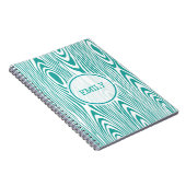 白とターコイズの木目 ノートブック (右側)