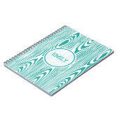 白とターコイズの木目 ノートブック (左側)