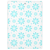 白とターコイズの繊細なデイジー、ドットのパターン クリップボード (裏面)