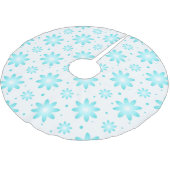 白とターコイズの繊細なデイジー、ドットのパターン ブラッシュドポリエステルツリースカート (アングル)