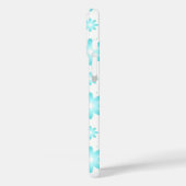 白とターコイズの繊細なデイジー、ドットのパターン Case-Mate iPhoneケース (裏面 / 左)