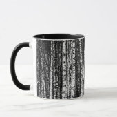 白とチャコールグレイのブナの木 マグカップ (左)
