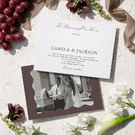 白とチョコレートブラウンの結婚式  招待状