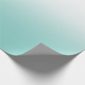 白とティール(緑がかった色) グラデーション ラッピングペーパー (角)