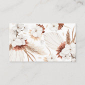 白とテラコッタのフローラ結婚のウェブサイトカード 名刺 (裏面)