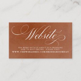白とテラコッタのフローラ結婚のウェブサイトカード 名刺