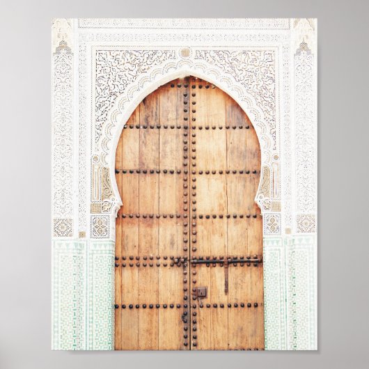 白とテラコッタモロッコドア ポスター (正面)