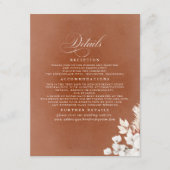 白とテラコッタ結婚の花の詳細 エンクロージャーカード (正面)