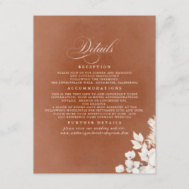 白とテラコッタ結婚の花の詳細 エンクロージャーカード