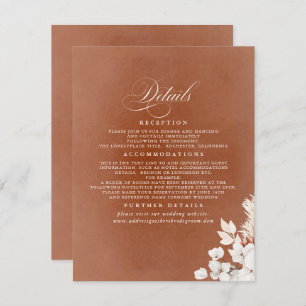 白とテラコッタ結婚の花の詳細 エンクロージャーカード