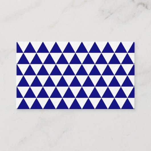 白とネイビーの三角形のパターン 名刺 (正面)