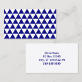 白とネイビーの三角形のパターン 名刺 (正面/裏面)