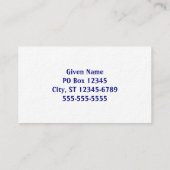 白とネイビーの三角形のパターン 名刺 (裏面)