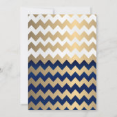 白とネイビーブルーと金ゴールドドット – 招待状 (裏面)