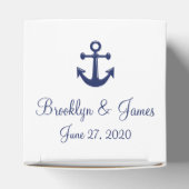 白とネイビーブルーの航海の結婚式の引き出物ボックス フェイバーボックス (上部)