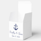 白とネイビーブルーの航海の結婚式の引き出物ボックス フェイバーボックス (オープン)