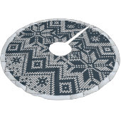 白とネイビーブルーニットの醜いクリスマスセーター ブラッシュドポリエステルツリースカート (アングル)