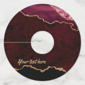 白とバラの金ゴールドアガートワイングラスラベル ワイングラスタグ (正面)