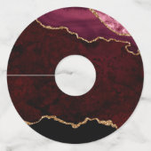 白とバラの金ゴールドアガートワイングラスラベル ワイングラスタグ (裏面)