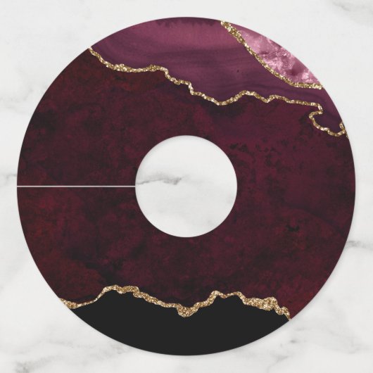 白とバラの金ゴールドアガートワイングラスラベル ワイングラスタグ (裏面)