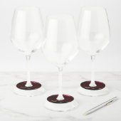 白とバラの金ゴールドアガートワイングラスラベル ワイングラスタグ (セット)